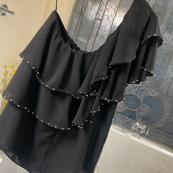 Lucky Brand NEW with tags One shoulder Ruffle top - Picture 5 of 5